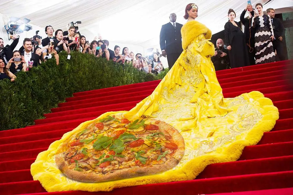 rihanna pizza fashion meme