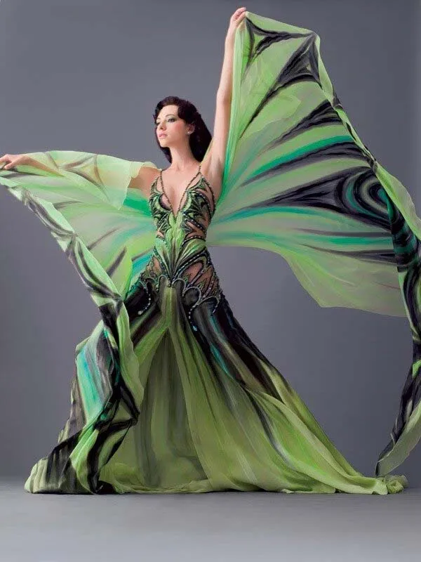 A stunning butterfly dress