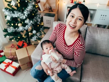 Asian mom with her baby