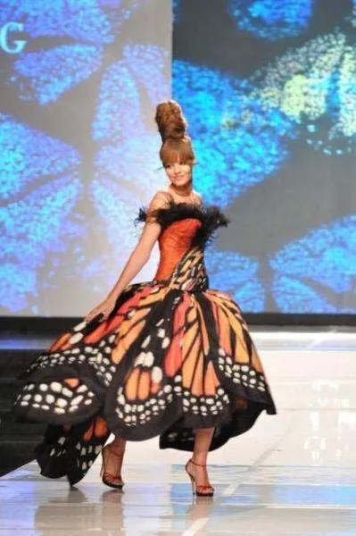 Beautiful black and orange butterfly dress