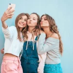 Teen selfie with friends